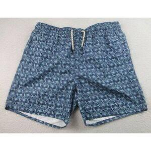 Laguna Swim Trunks Mens Large Blue Hibiscus‎ Floral All Over Print Beach Shorts